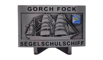 A60 Segelschulschiff GORCH FOCK - Massive Gürtelschnalle messingf. - German Navy
