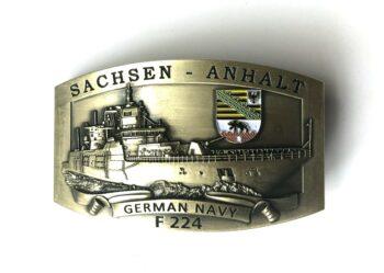 Gürtelschnalle - F224 Fregatte Sachsen-Anhalt - massiv m. Wappen