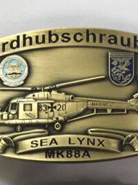 Gürtelschnalle - SEA LYNX MK88A - MFG5 Nordholz - antik messing massiv