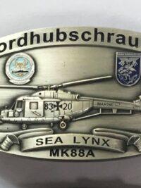 Gürtelschnalle - SEA LYNX MK88A - MFG5 Nordholz - antik silber massiv