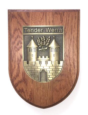 Massives Wappen - A514 Tender WERRA messingfarben