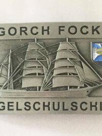 Gürtelschnalle - A 60 SSS Gorch Fock - massiv, silberf., m. Wappen