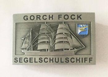 Gürtelschnalle - A 60 SSS Gorch Fock - massiv, silberf., m. Wappen