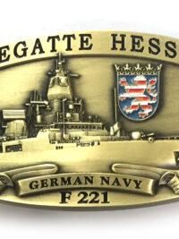 Gürtelschnalle - F221 Fregatte HESSEN - massiv m. Wappen