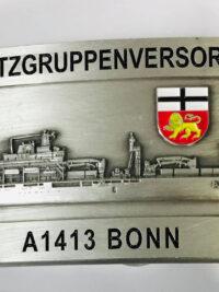 Gürtelschnalle - A1413 EGV BONN - massiv, silberf., m. Wappen