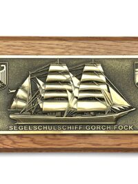 Massives Relief - A60 Segelschulschiff GORCH FOCK messingfarben