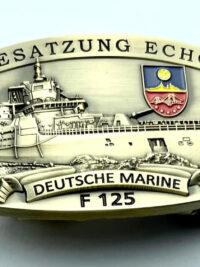Gürtelschnalle - F125 Besatzung ECHO - massiv m. Wappen