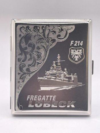 F214 Fregatte LÜBECK – ZigarettenEtui m. Diamantgravur – German Navy