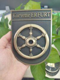 F262 Korvette ERFURT - Massives Wappen messingf. - German Navy