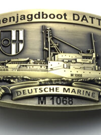 M1068 Minenjagdboot DATTELN - Massive Gürtelschnalle messingf. - German Navy