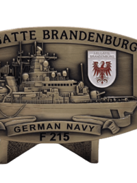 F215 Fregatte BRANDENBURG - Massive Gürtelschnalle messingf. - German Navy