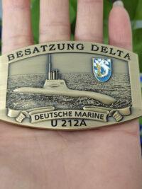 U212A - U-Boot Besatzung DELTA - Massive Gürtelschnalle messingf. - German Navy