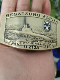 U212A - U-Boot Besatzung ALPHA - Massive Gürtelschnalle messingf. - German Navy