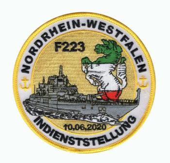 F223 Fregatte NORDRHEIN-WESTFALEN – Patch/Aufnäher m. Klett Indienststellung 10.06.2020 - German Navy