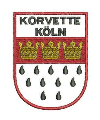 F265 Korvette KÖLN - Patch/Aufnäher rot mit Klett - German Navy