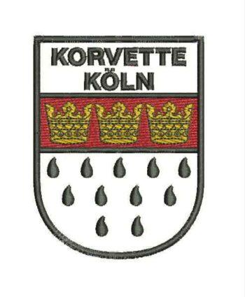 F265 Korvette KÖLN - Patch/Aufnäher schwarz mit Klett - German Navy